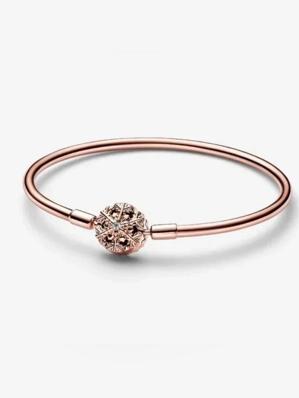 Pandora Rose Sparkling Clasp Bangle Bracelet 582338C01 19cm w/ Box